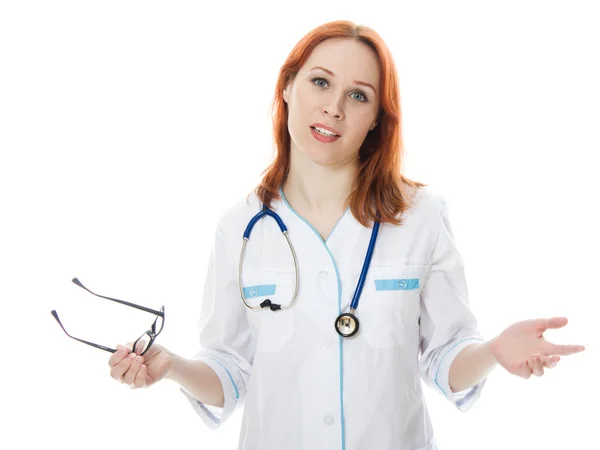 Femmina medico sorpreso espressione — Foto Stock
