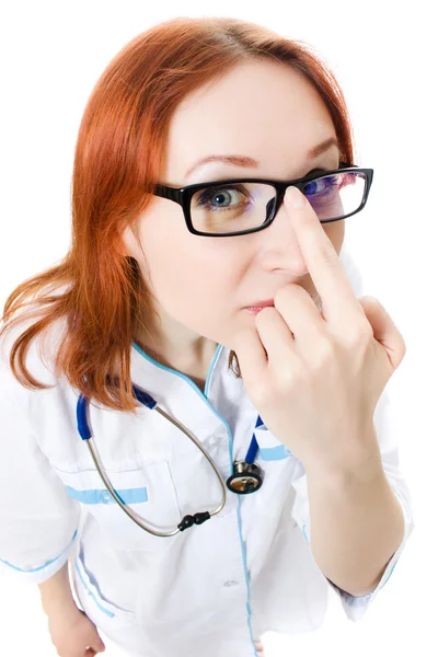 Komik bir kadın doktor — Stok fotoğraf