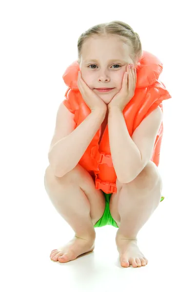 Young girl with lifejacket — Stock Photo, Image