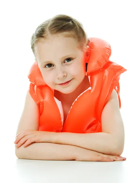 stock image Young girl with lifejacket