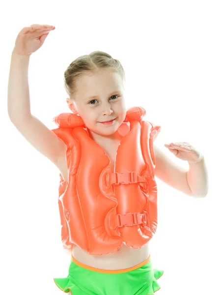 Young girl with lifejacket — Stock Photo, Image