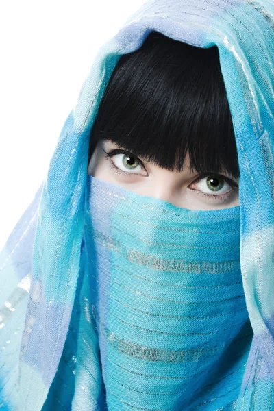 Close up picture of woman wearing a veil — Stock Photo, Image