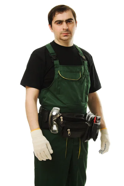 Travailleur masculin avec outils — Photo