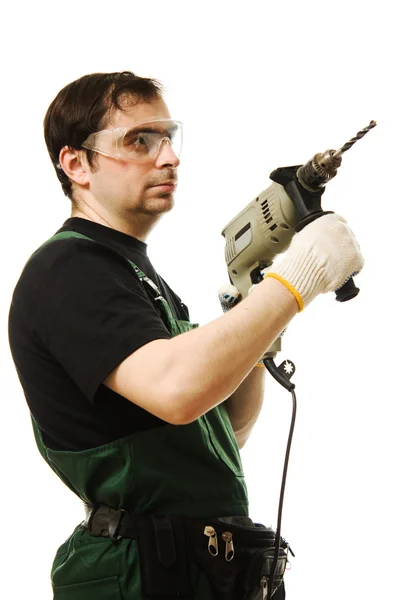 Male worker with an electric dril — Stock Photo, Image