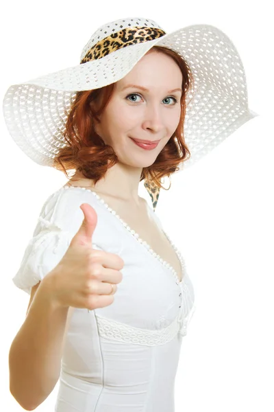 하얀 드레스를 입고 아름 다운 섹시 한 젊은 여자 — 스톡 사진