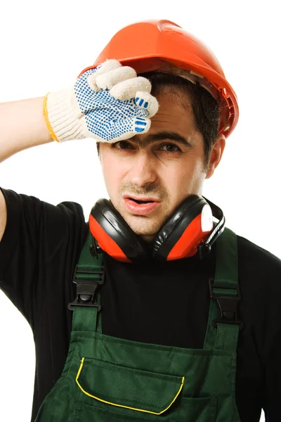 The builder was tired — Stock Photo, Image