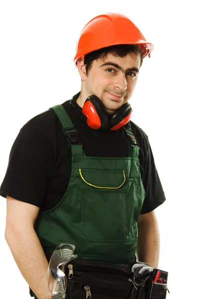 Trabalhador masculino com ferramentas — Fotografia de Stock