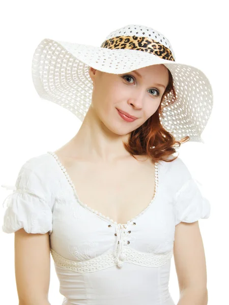 Hermosa mujer joven sexy en vestido blanco — Foto de Stock