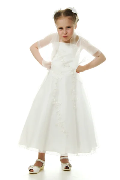 Beautiful girl in white dress Stock Image
