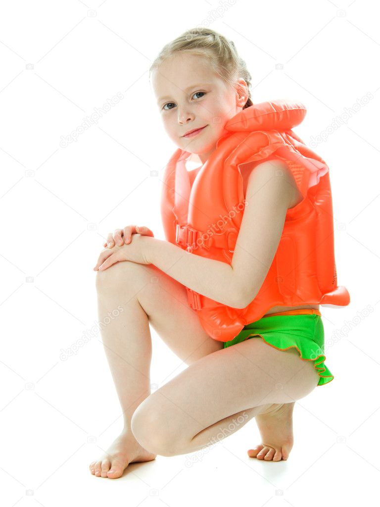 Young girl with lifejacket