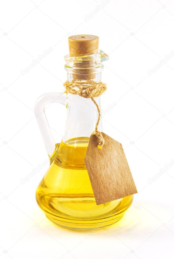 Oil jar with a label