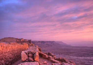 çöl masada Kalesi ve İsrail Yahudi Lut sunrise turizm