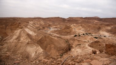 Masada fortress and king Herod's palace in Israel judean desert travel clipart