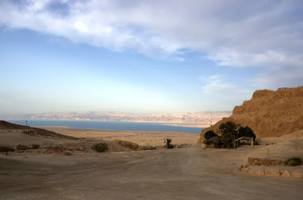 Масада и Мертвое море в Израиле — стоковое фото
