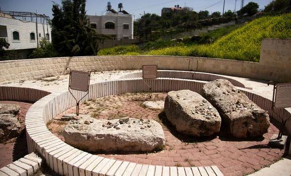 Stock image Old caves on jewish cemetery of jewish Hebron quater