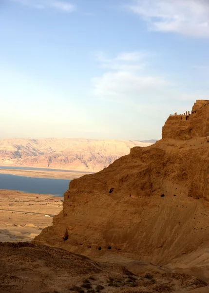 Masada and Dead sea in Israel travel world heritage site — Stock Photo, Image