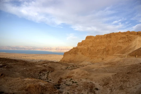 Masada a Mrtvé moře v Izraeli cestování světového dědictví UNESCO — Stock fotografie