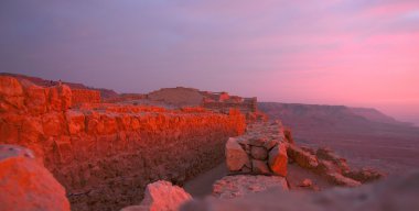 çöl masada Kalesi ve İsrail Yahudi Lut sunrise turizm