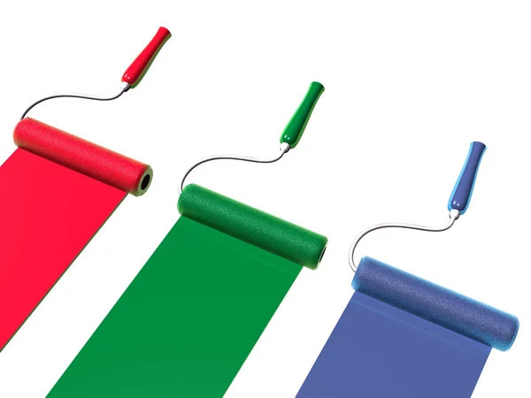 3d paint rollers — Stock Photo, Image