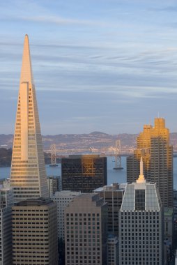 Sunset cityscape San Francisco clipart