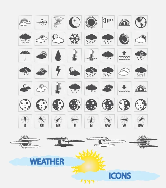 Iconos meteorológicos — Archivo Imágenes Vectoriales