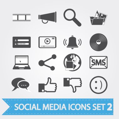 Social media icons set 2 clipart