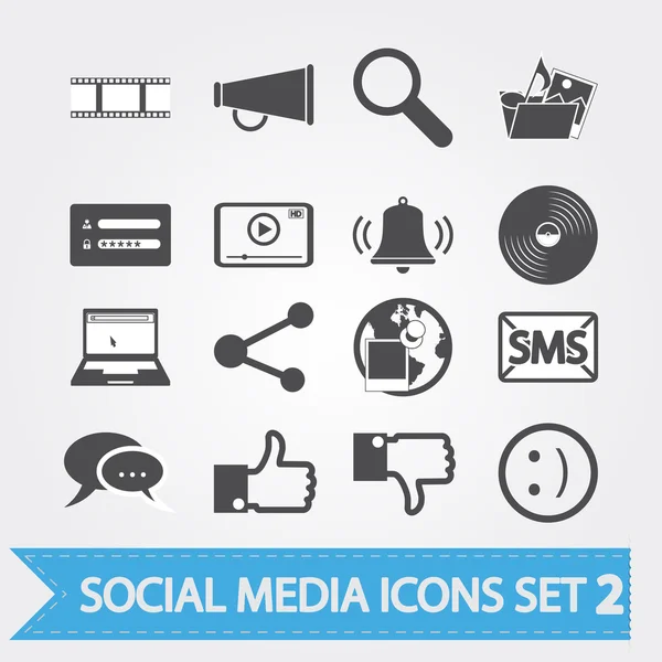 Conjunto de iconos de redes sociales 2 — Vector de stock