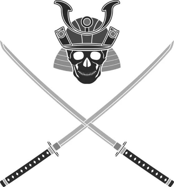 Kafatası Samurai — Stok Vektör
