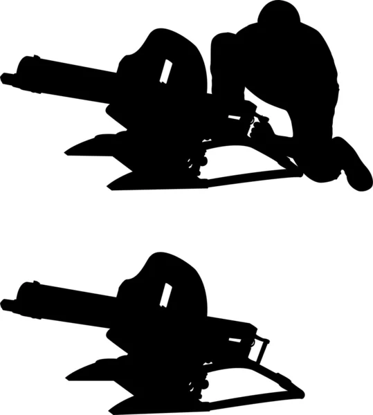 Silhouette eines Maschinengewehrs — Stockvektor