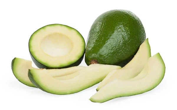Scheibe Avocado auf weißem Hintergrund — Stockfoto