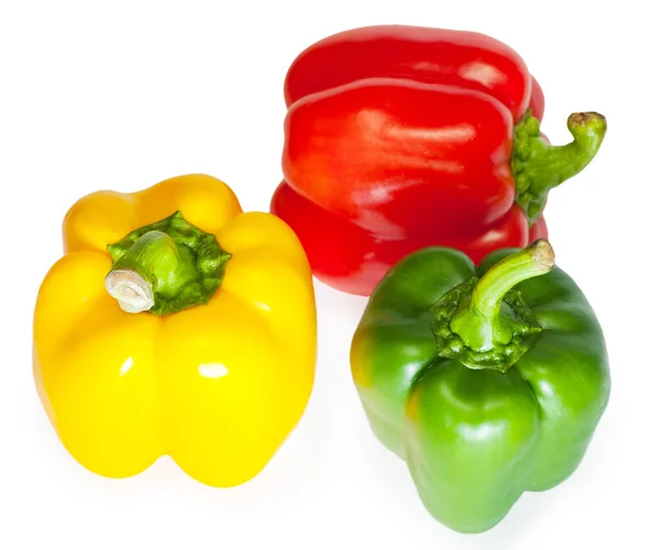 Group fresh sweet pepper isolated on white background — Stock Photo, Image