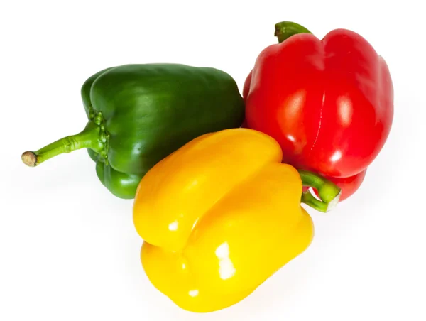 Group fresh sweet pepper isolated on white background — Stock Photo, Image