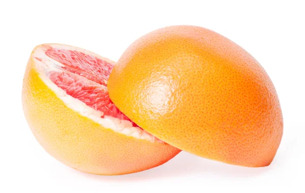 在白色背景上分离的柚子片 — 图库照片