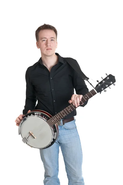 Musician with a banjo — Stock Photo, Image