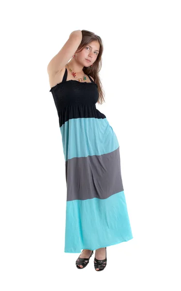Meisje in een lange jurk — Stockfoto