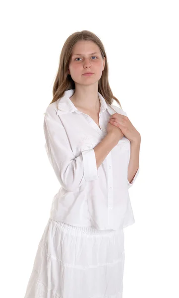 Dziewczynka w bieli — Zdjęcie stockowe