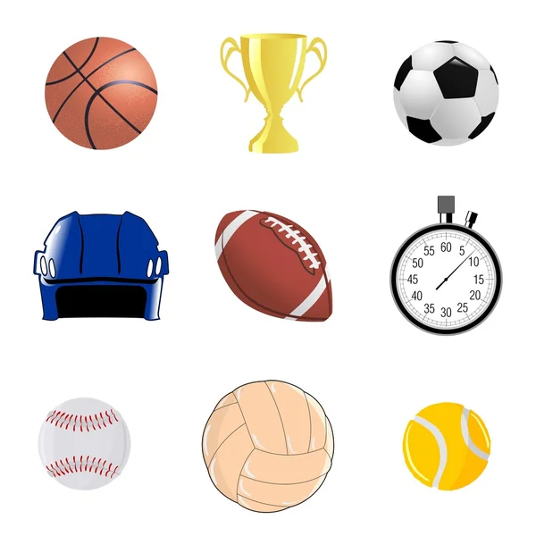 Conjunto de objetos deportivos — Vector de stock