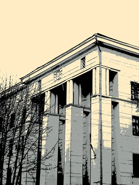 グランジ スタイルの建物 — ストックベクタ