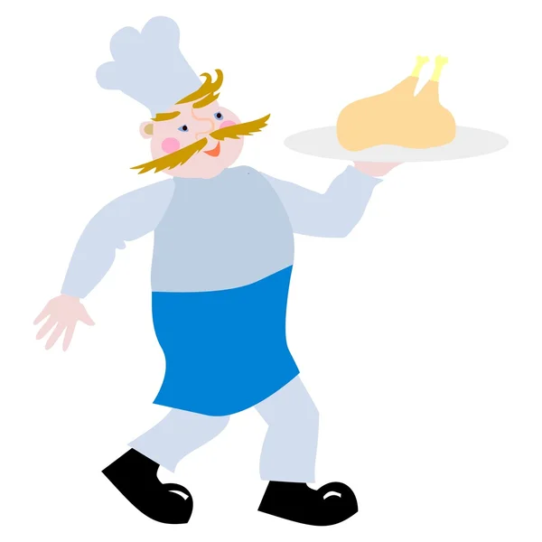 Chef with a meal — Stock Vector