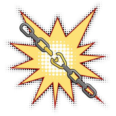 Vector illustration of the broken chain clipart