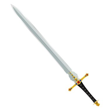 Vector illustration of an ancient sword clipart