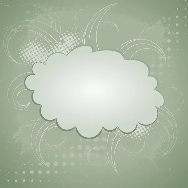 Fond rétro abstrait avec nuage — Image vectorielle
