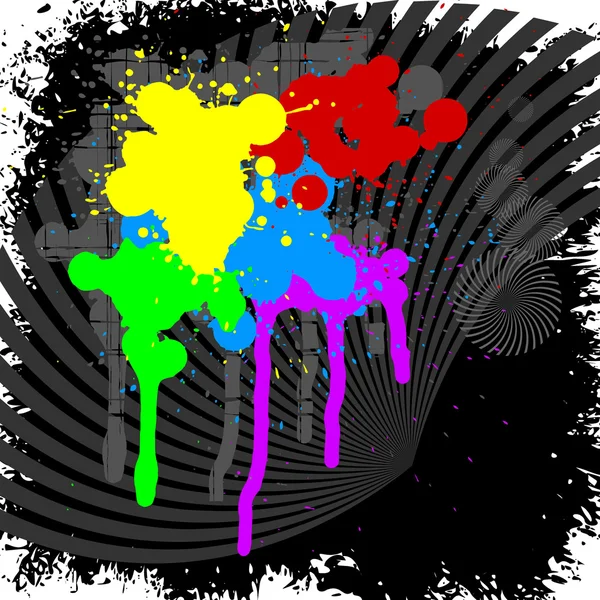 Абстрактний фон з кольоровими плямами і променями — стоковий вектор