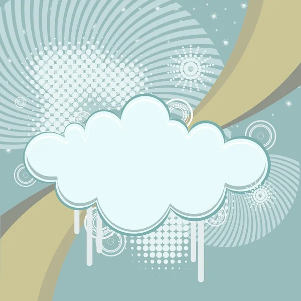 Retro arka plan bulutlar ve ışınları ile — Stok Vektör