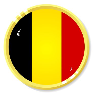 vektör düğmesi ile bayrak Belçika
