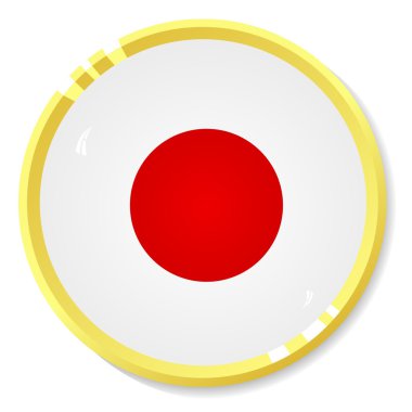 bayrak Japonya ile vektör düğmesi