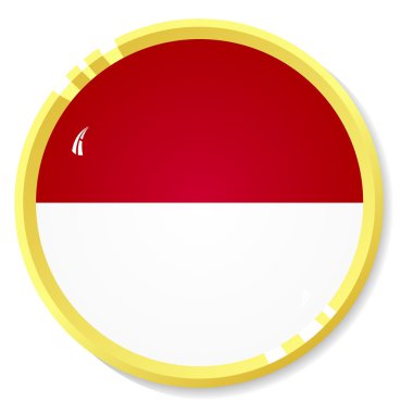 vektör düğmesi ile Endonezya bayrağı