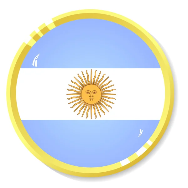 Διάνυσμα κουμπί με σημαία Αργεντινής — Διανυσματικό Αρχείο