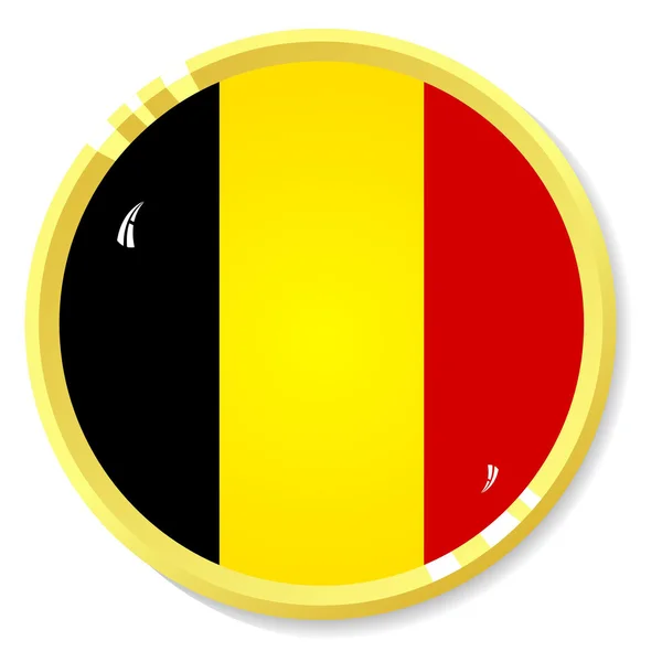 Pulsante vettoriale con bandiera Belgio — Vettoriale Stock