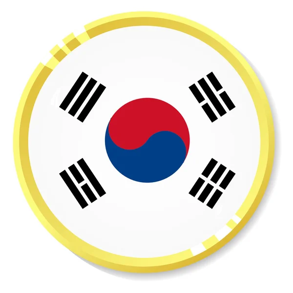 Вектор кнопка з Прапор Республіки Корея — стоковий вектор